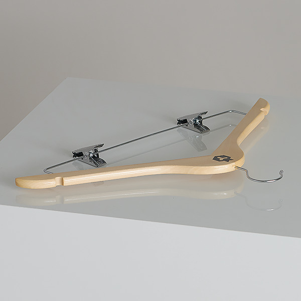 Kledinghanger met rokclips hout - naturel-1