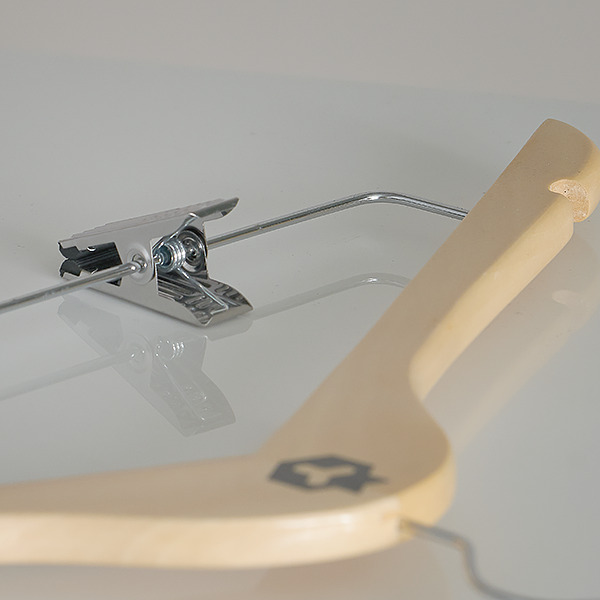 Kledinghanger met rokclips hout - naturel-2