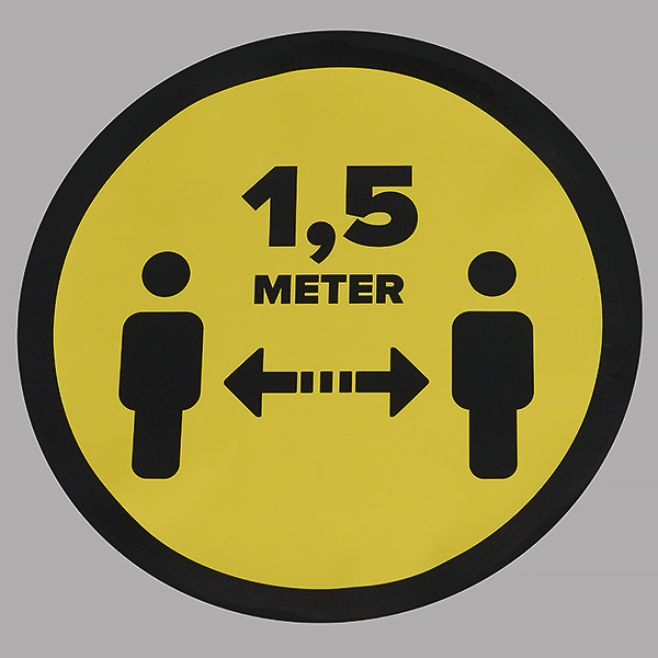 Vloersticker afstand bewaren 1,5m (rond 42cm)-1