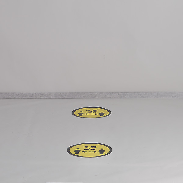 Vloersticker afstand bewaren 1,5m (rond 42cm)-3