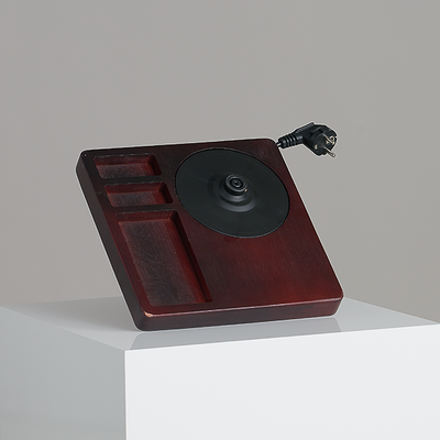 Welcome tray set Woody Mahonie 0.6L Black-2