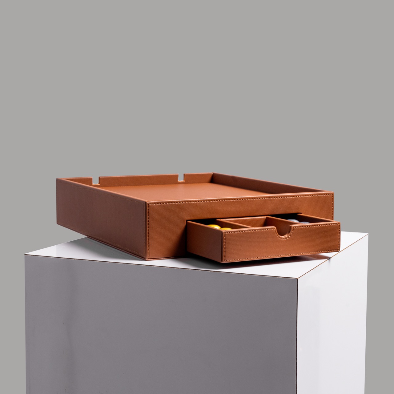 Nespresso tray met lade - bruin